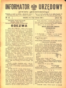 Informator Urzędowy Powiatu Gnieźnieńskiego 1935.06.22 R.84 Nr42