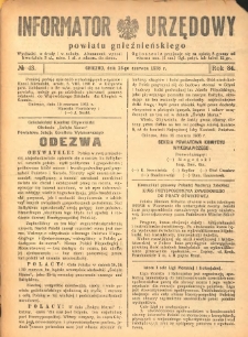 Informator Urzędowy Powiatu Gnieźnieńskiego 1935.06.26 R.84 Nr43