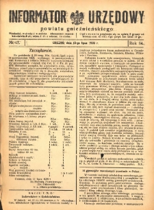 Informator Urzędowy Powiatu Gnieźnieńskiego 1935. 07.13 R.84 Nr47