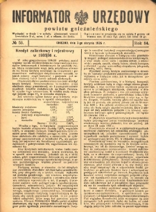 Informator Urzędowy Powiatu Gnieźnieńskiego 1935.08.03 R.84 Nr53