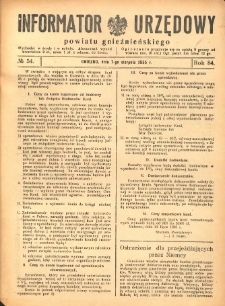 Informator Urzędowy Powiatu Gnieźnieńskiego 1935.08.07 R.84 Nr54