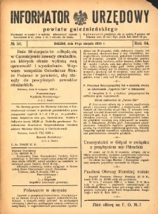Informator Urzędowy Powiatu Gnieźnieńskiego 1935.08.14 R.84 Nr56