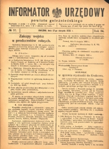 Informator Urzędowy Powiatu Gnieźnieńskiego 1935.08.17 R.84 Nr57