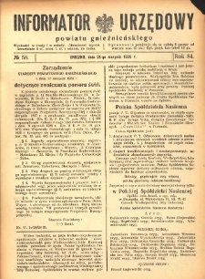 Informator Urzędowy Powiatu Gnieźnieńskiego 1935.08.21 R.84 Nr58