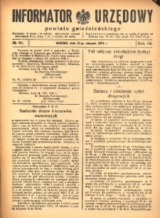 Informator Urzędowy Powiatu Gnieźnieńskiego 1935.08.31 R.84 Nr60