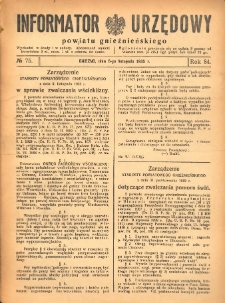 Informator Urzędowy Powiatu Gnieźnieńskiego 1935.11.06 R.84 Nr75