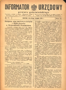 Informator Urzędowy Powiatu Gnieźnieńskiego 1935.11.13 R.84 Nr77