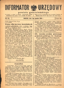 Informator Urzędowy Powiatu Gnieźnieńskiego 1935.12.04 R.84 Nr82
