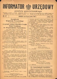 Informator Urzędowy Powiatu Gnieźnieńskiego 1935.12.25 R.84 Nr87