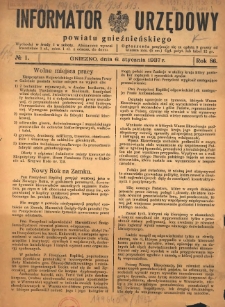Informator Urzędowy Powiatu Gnieźnieńskiego 1937.01.06 R.86 Nr1