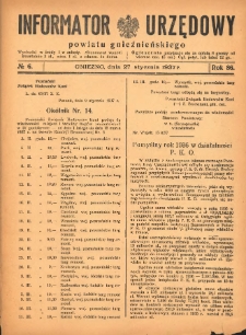 Informator Urzędowy Powiatu Gnieźnieńskiego 1937.01.27 R.86 Nr6