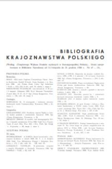 Bibliografia krajoznawstwa polskiego (Według "Urzędowego Wykazu Druków wydanych w Rzeczypospolitej Polskiej", Druki zarejestrowane w Bibliotece Narodowej od 15 listopada 1936 R. Nr 47 do 6 listopada 1937 R. Nr 44 (włącznie))