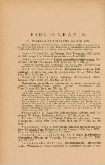 Bibljografja. Przegląd literatury za rok 1925