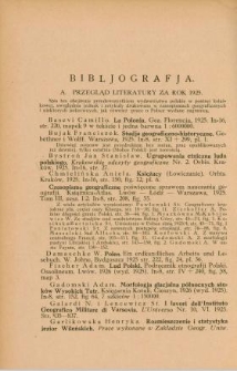 Bibljografja. Przegląd literatury za rok 1925