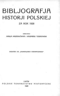 Bibljografja historji polskiej za rok 1928