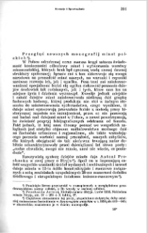 Przegląd nowszych monografij miast polskich