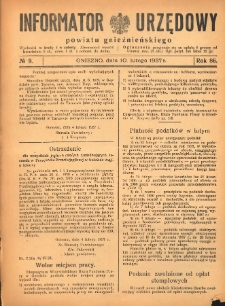 Informator Urzędowy Powiatu Gnieźnieńskiego 1937.02.10 R.86 Nr9