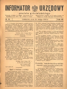 Informator Urzędowy Powiatu Gnieźnieńskiego 1937.02.13 R.86 Nr10