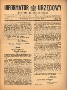 Informator Urzędowy Powiatu Gnieźnieńskiego 1937.03.10 R.86 Nr15