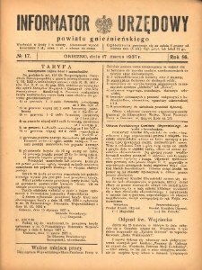 Informator Urzędowy Powiatu Gnieźnieńskiego 1937.03.17 R.86 Nr17