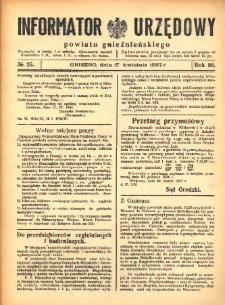 Informator Urzędowy Powiatu Gnieźnieńskiego 1937.04.17 R.86 Nr25