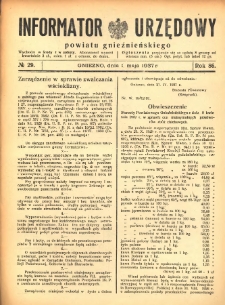Informator Urzędowy Powiatu Gnieźnieńskiego 1937.05.01 R.86 Nr29