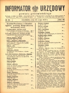 Informator Urzędowy Powiatu Gnieźnieńskiego 1937.05.22 R.86 Nr33