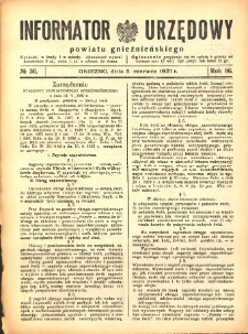 Informator Urzędowy Powiatu Gnieźnieńskiego 1937.06.05 R.86 Nr36