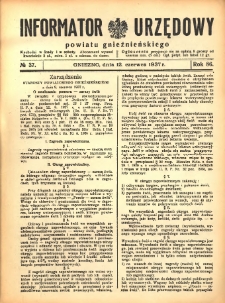 Informator Urzędowy Powiatu Gnieźnieńskiego 1937.06.12 R.86 Nr37