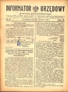 Informator Urzędowy Powiatu Gnieźnieńskiego 1937.06.26 R.86 Nr40