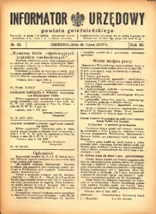 Informator Urzędowy Powiatu Gnieźnieńskiego 1937.07.10 R.86 Nr43