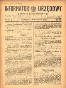 Informator Urzędowy Powiatu Gnieźnieńskiego 1937.08.18 R.86 Nr51