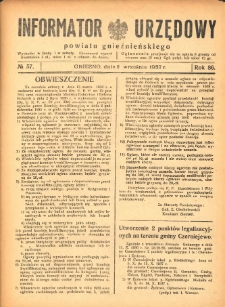 Informator Urzędowy Powiatu Gnieźnieńskiego 1937.09.08 R.86 Nr57