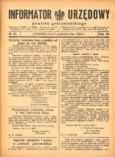Informator Urzędowy Powiatu Gnieźnieńskiego 1937.10.06 R.86 Nr63