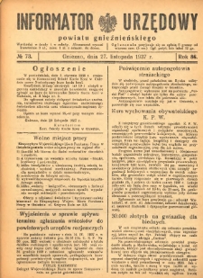 Informator Urzędowy Powiatu Gnieźnieńskiego 1937.11.27 R.86 Nr73