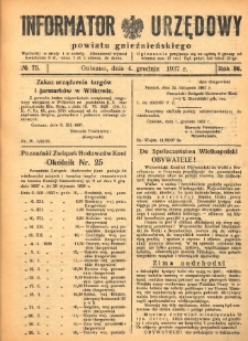 Informator Urzędowy Powiatu Gnieźnieńskiego 1937.12.04 R.86 Nr75