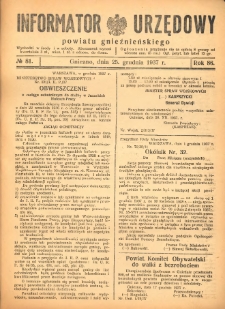 Informator Urzędowy Powiatu Gnieźnieńskiego 1937.12.25 R.86 Nr81
