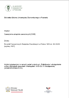 Czasopisma związk&oacute;w zawodowych [1925]