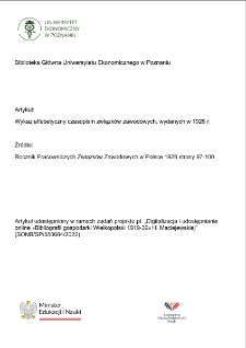 Wykaz alfabetyczny czasopism związk&oacute;w zawodowych, wydanych w 1928 r.