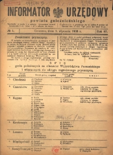 Informator Urzędowy Powiatu Gnieźnieńskiego 1938.01.01 R.87 Nr1