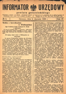 Informator Urzędowy Powiatu Gnieźnieńskiego 1938.01.05 R.87 Nr2