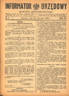 Informator Urzędowy Powiatu Gnieźnieńskiego 1938.01.22 R.87 Nr6