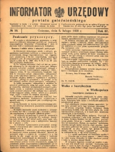 Informator Urzędowy Powiatu Gnieźnieńskiego 1938.02.05 R.87 Nr10