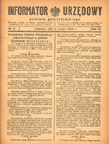 Informator Urzędowy Powiatu Gnieźnieńskiego 1938.02.09 R.87 Nr11