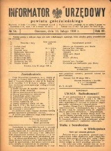 Informator Urzędowy Powiatu Gnieźnieńskiego 1938.02.19 R.87 Nr14