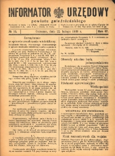 Informator Urzędowy Powiatu Gnieźnieńskiego 1938.02.22 R.87 Nr15