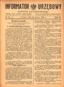 Informator Urzędowy Powiatu Gnieźnieńskiego 1938.02.26 R.87 Nr16