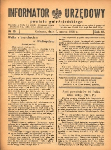Informator Urzędowy Powiatu Gnieźnieńskiego 1938.03.05 R.87 Nr18