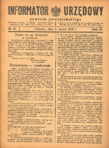 Informator Urzędowy Powiatu Gnieźnieńskiego 1938.03.09 R.87 Nr19