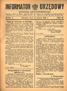 Informator Urzędowy Powiatu Gnieźnieńskiego 1938.03.16 R.87 Nr21